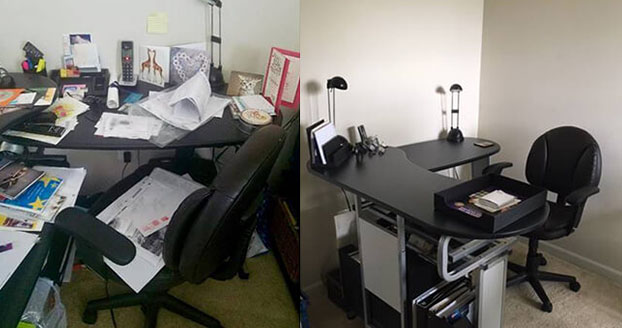 Nettoyage d’un bureau à Nevers – avant et après